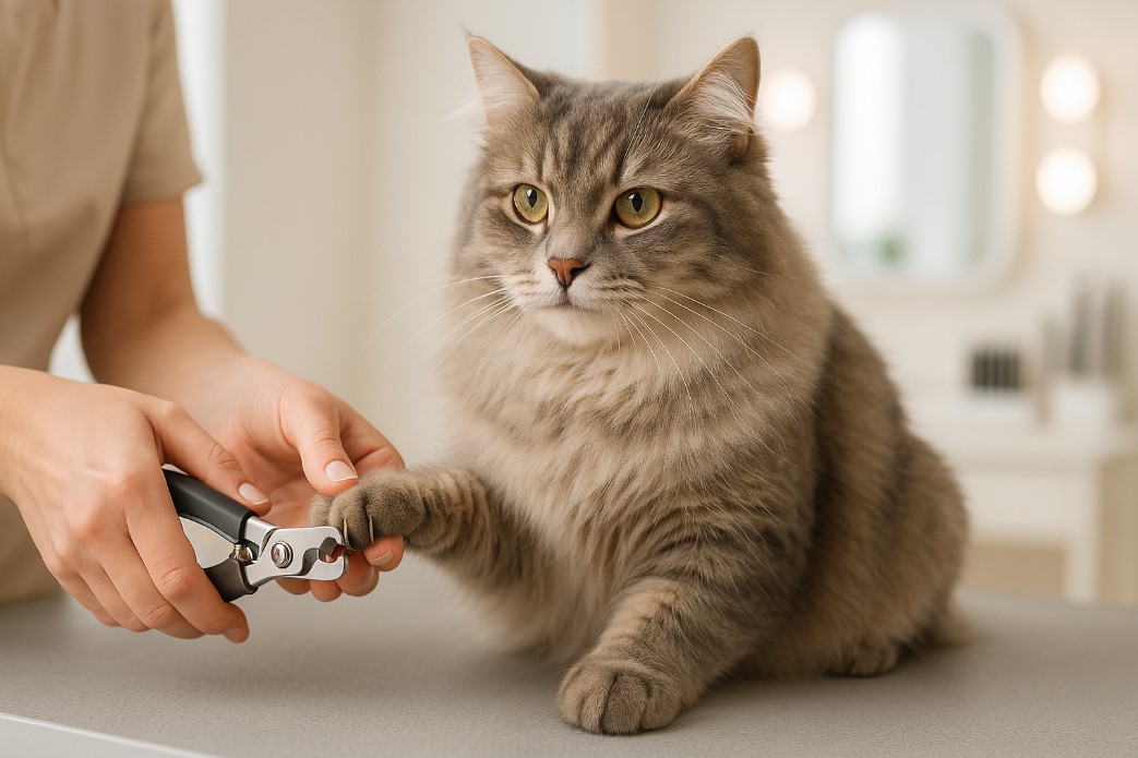 Стрижка когтей у кошки в груминг-салоне LapGroom, Калуга