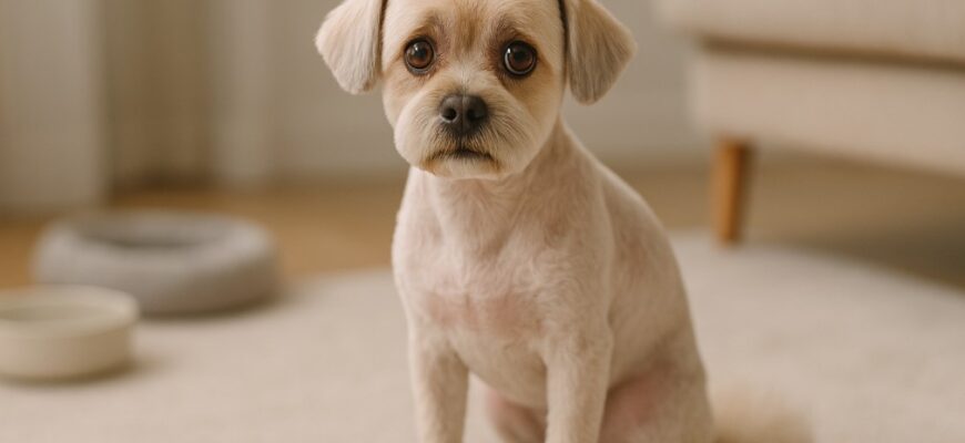 Собака грустит после стрижки