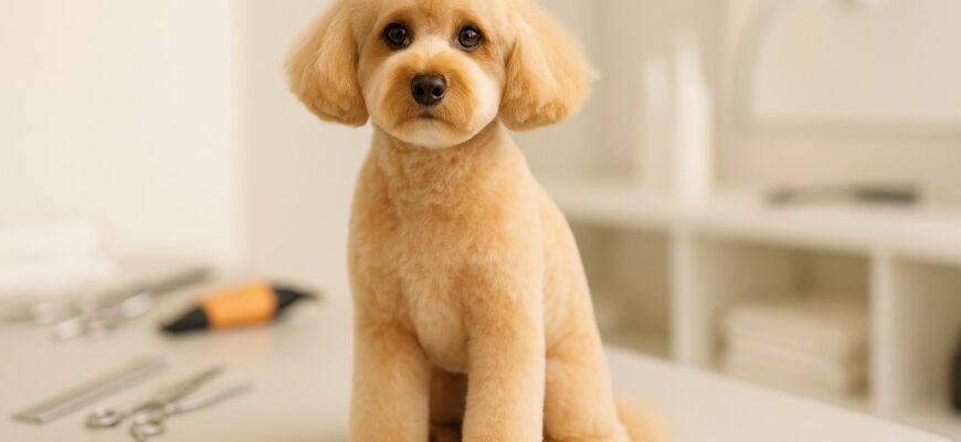 Ухоженная собака после грумера